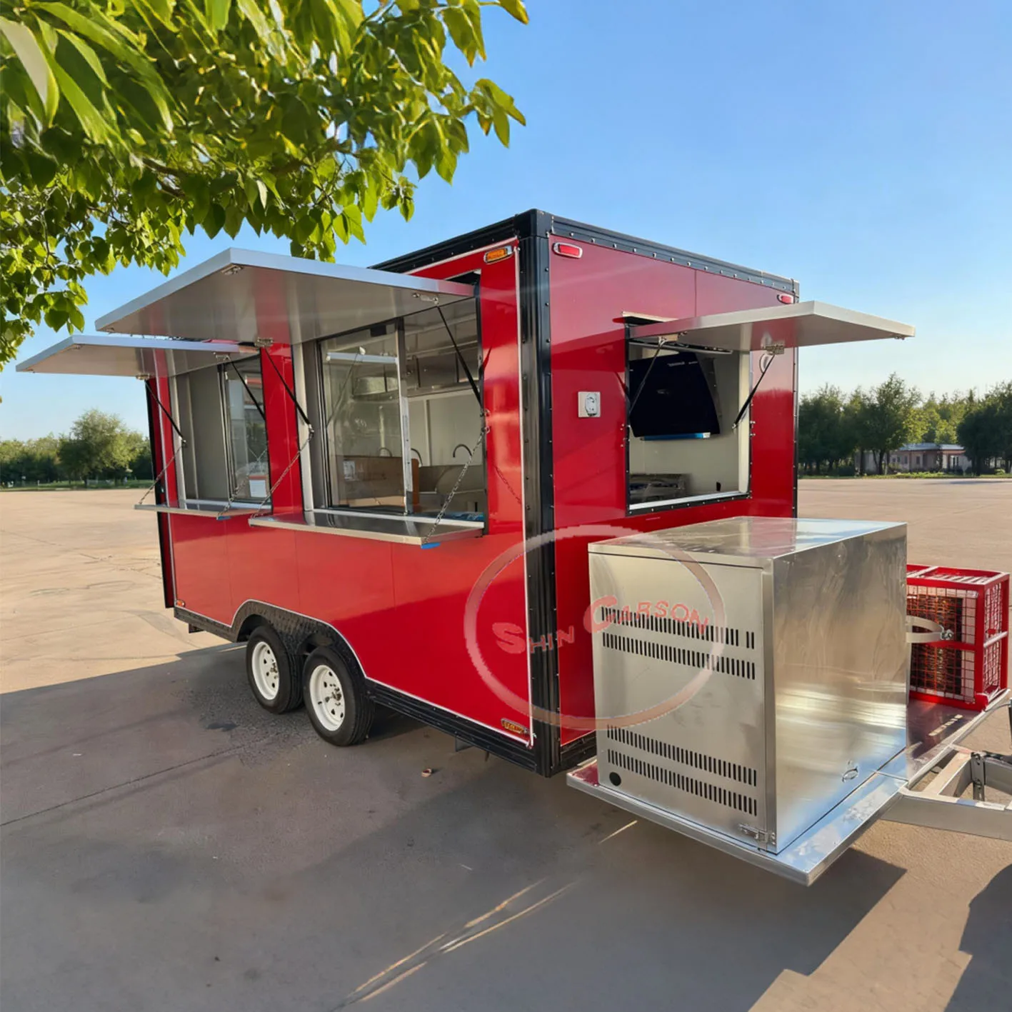 Мобильный прицеп для еды с полным кухонным оборудованием Глобальный экспорт Готовый новый грузовик для еды для бизнеса по общественного питания