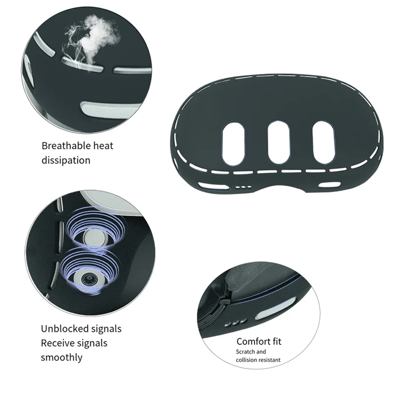 ل ميتا كويست 3 سيليكون غطاء الوجه توسيع تحكم سيليكون الغطاء الواقي غطاء للعدسات وسادة أنف للنظارة VR الملحقات