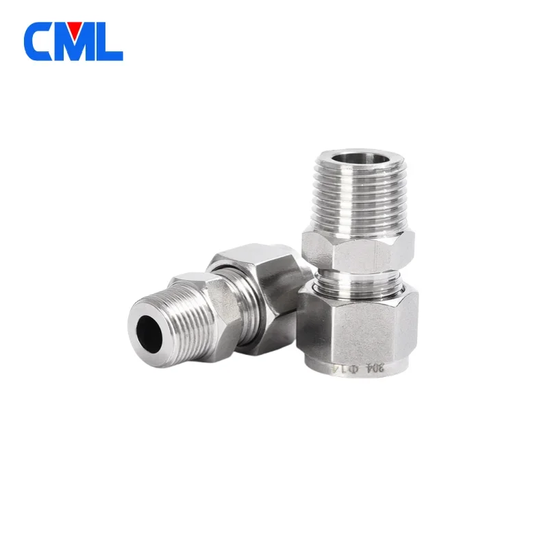 304 الفولاذ المقاوم للصدأ مزدوج الطويق ضغط موصل 6 8 10 12 مللي متر أنبوب OD إلى M8 M10 M12 M14 M16 M20 M8*1.0 M10*1.0 M12*1.0 M12*1.5 M14*1.5 M16*1.5 M20*1.5 متري ذكر الموضوع محول #3