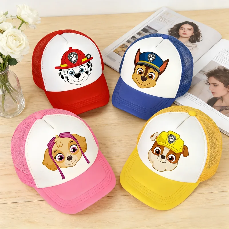 Sommer-Baseballmütze mit Paw Patrol-Motiv, verstellbare Schirmmütze, trendige Netzmütze, atmungsaktive, lässige Sonnenhüte, perfekte Geschenke