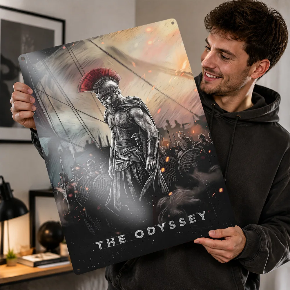 Odyssey Troy Battle Printed Poster Personalized Aluminum Metal Sign Cult Action Style Wall Art For Home Theater And Media Room