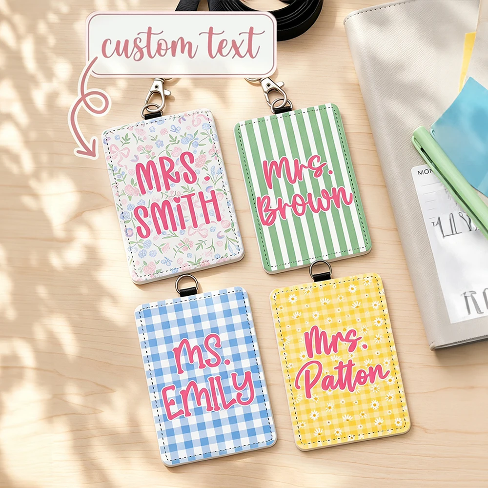 Custom Name Teacher Work Card Holder,Unique Personalized Appreciation Present, Back To School Season, Daily Staff ID Holder
