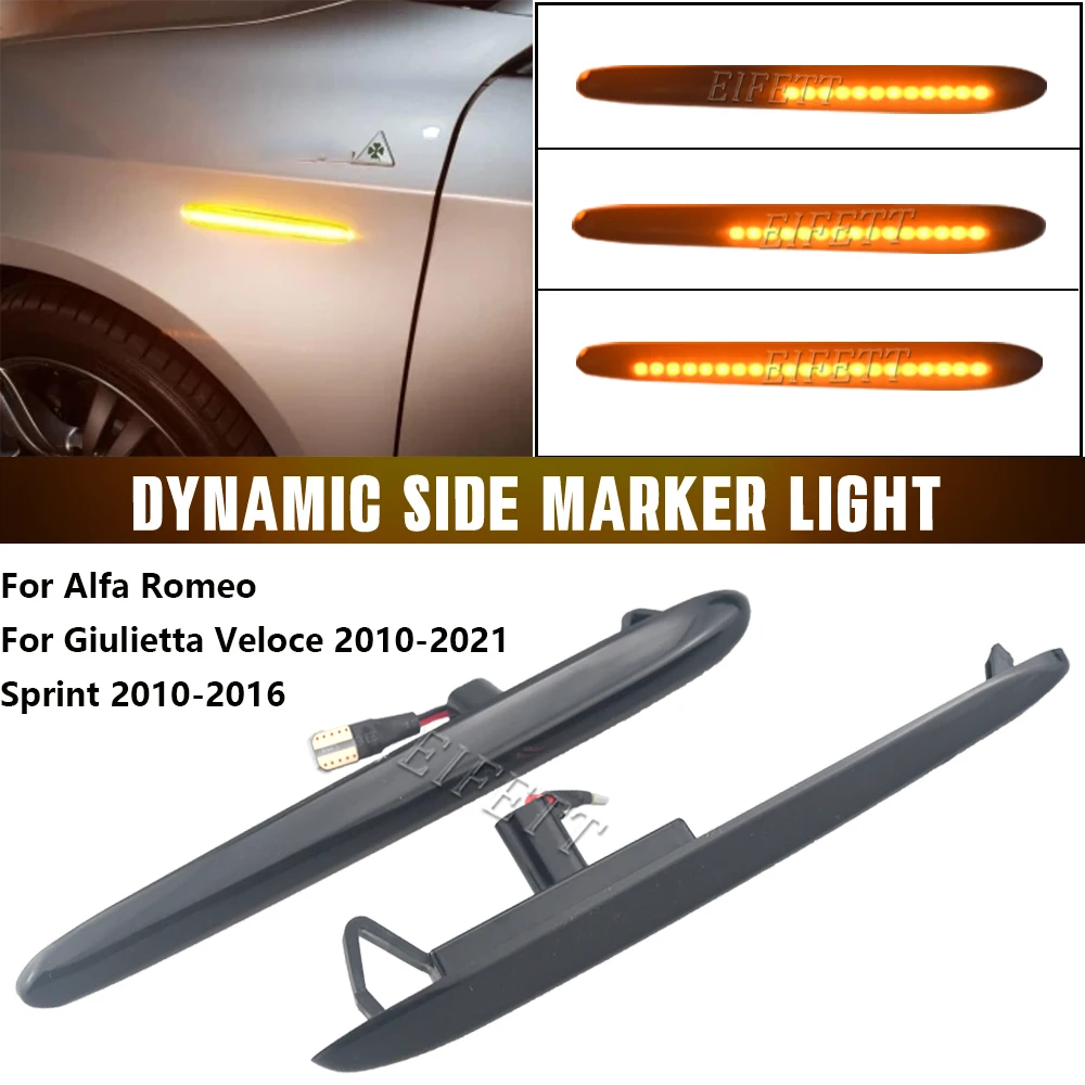For Alfa Romeo Giulietta 940 Juliet Sprint Veloce 2010-2021LED Dynamic Side Marker Lights Arrow Turn Signal Blinker Lamps