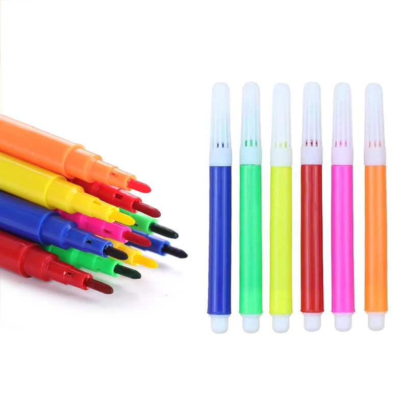 

1~20pack Mini watercolor markers 6-Color Coloring graffiti Painting Pen for Non-woven Canvas Painting Paper DIY Drawing Pens TMZ