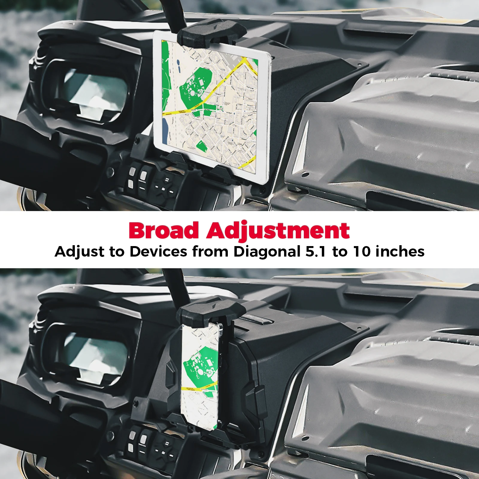 Electronic Device Holder w/ Storage Box Organizer Tray for Can-Am Defender HD5 HD8 HD10 MAX 2016+ Electronic Device Phone Mounts