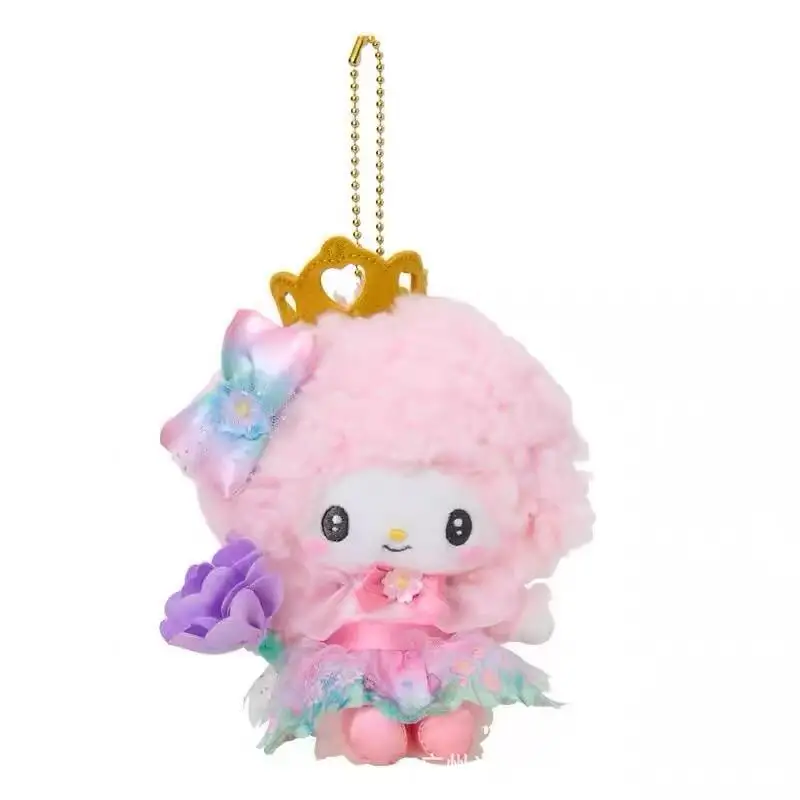 10cm Uroczy Sanrio Strój Kwiatowa Wróżka Patyk Seria Kuromi My Melody Hello Kitty Pluszowa Lalka Brelok Zawieszka do Torby Zabawka Prezent