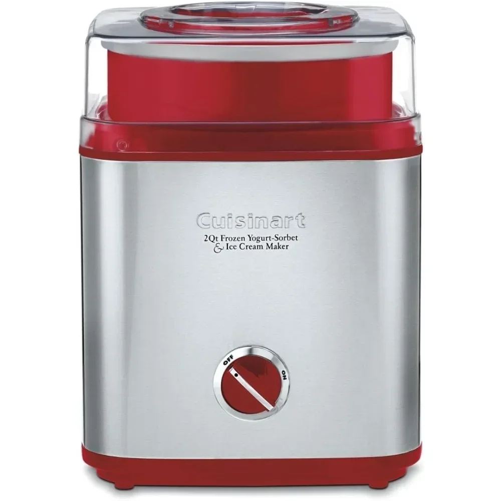 tt Ice Cream and Frozen Yogurt Machine, 2-Qt. Double-Insulated Freezer Bowl, Silver