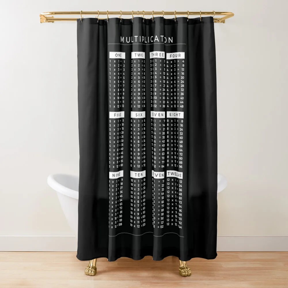 

Multiplication 1-12 List Black Minimalist Mathematics Shower Curtain For Bathrooms Waterproof Fabric Bathroom Curtain