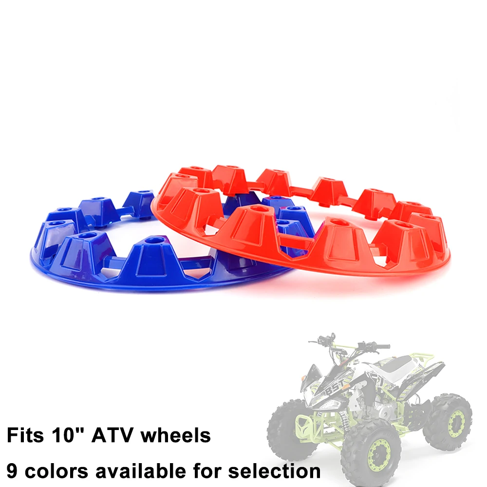 

2pcs 10 inch ATV Wheel Trim Hub Protection Decor Rim Cap Universal Vehicle All Terrain Wheel Plastic Cover Fit To 10" Wheels