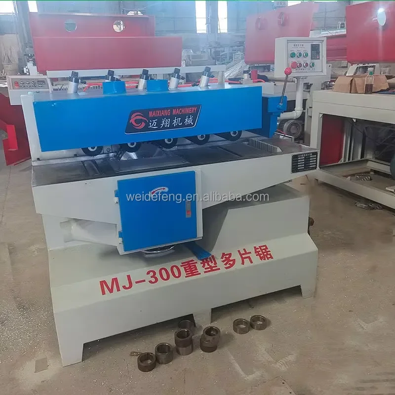 Vertical Electric Multi-blade Saw Wood Cutting Machine Automatic Rip Saw Machine with Pneumatic Press Roller