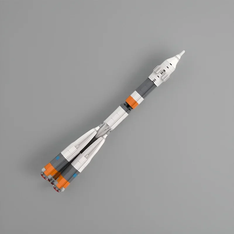 Razzo spaziale R-7 Soiauz Razzo Building Blocks MOC-34825 Kit in scala 1:110 Veicolo spaziale Lancio Veicolo Carrier Modello Giocattolo per bambini Regalo