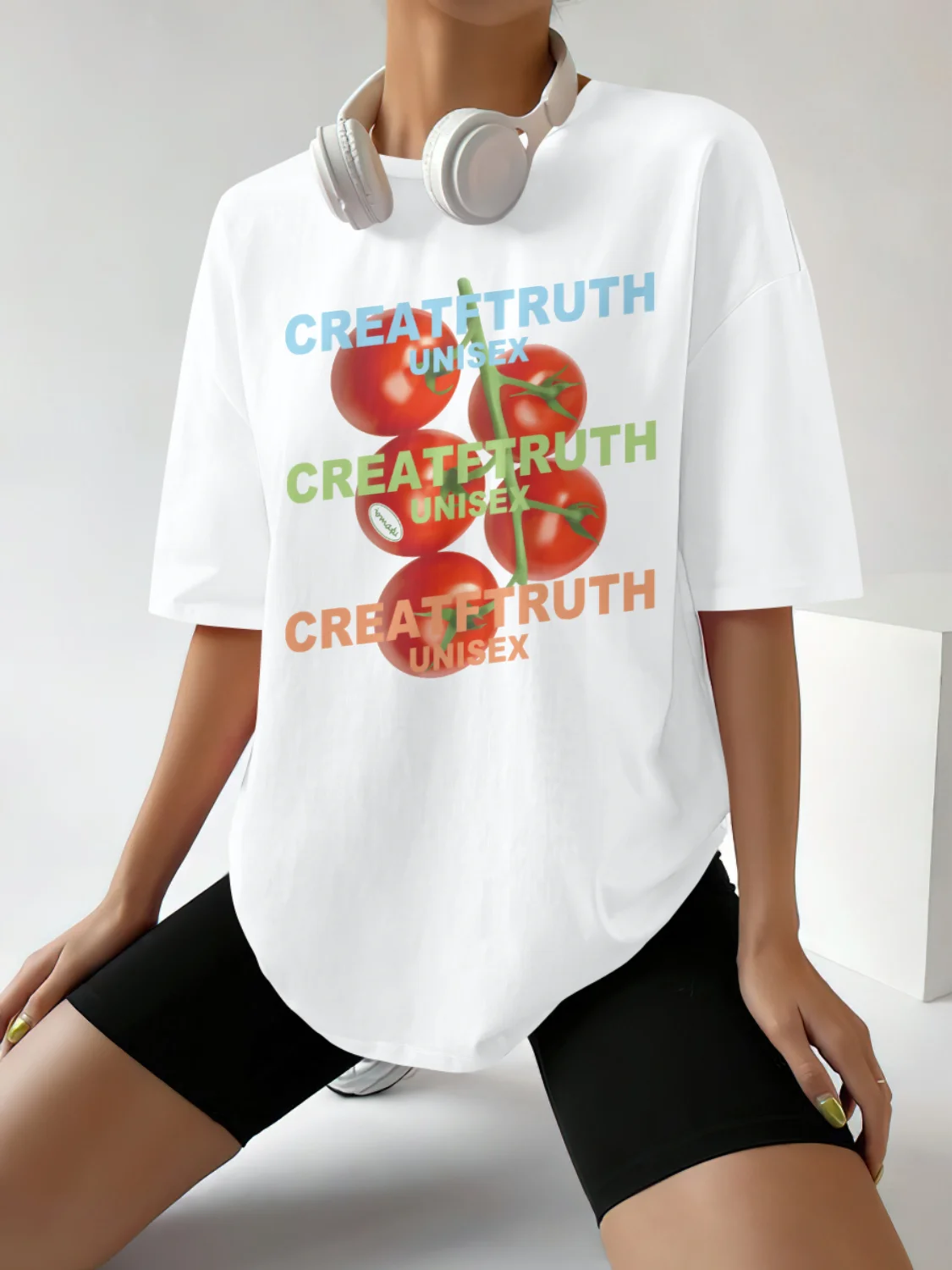 1062Tomato Creat Truth women T shirt Tops Tees Quotes Slogan T-Shirt Unisex Fashion Casual Tee Shirt