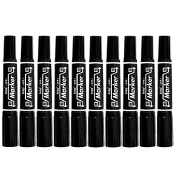 10pcs/set Twin Tip Colored Permanent Markers Fine Point Waterproof Oily Black Ink for Sketching Painting School Art Supplies