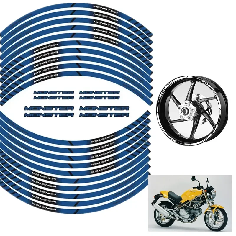 For DUCATI MONSTER 600 620 696 750 900 937 1100 Motorbike Parts Contour Wheel Decoration Decal Sticker - B