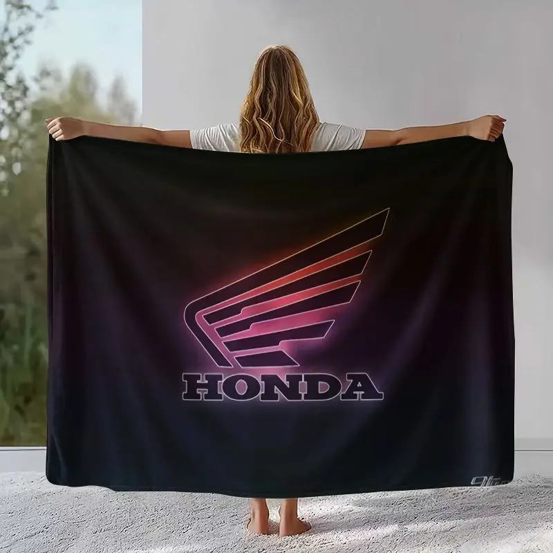 Vintage H-Honda Racing Car Soft Flannel Throw Blanket,Cozy Blanket for Bed,Sofa,Living Room,Picnic,Camping,Home Decor Moto