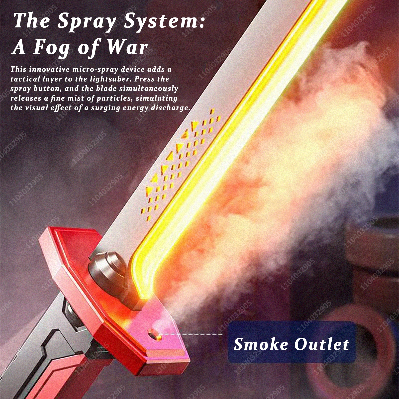 Streamer leuchtendes Schwert mit Funken- und Raucheffekt, buntes 7-Farben-Lichtschwertspielzeug für Kinder und Erwachsene, Party, Cosplay, Weihnachtsgeschenk