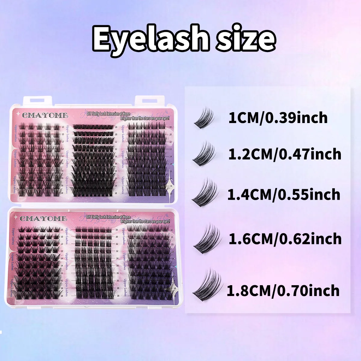 DIY Eyelash Extension Kit Soft Fluffy Cluster Eyelash Book 380PCS Individual 10-18mm Mix Lashes With Lash Bond & Seal Tweezers