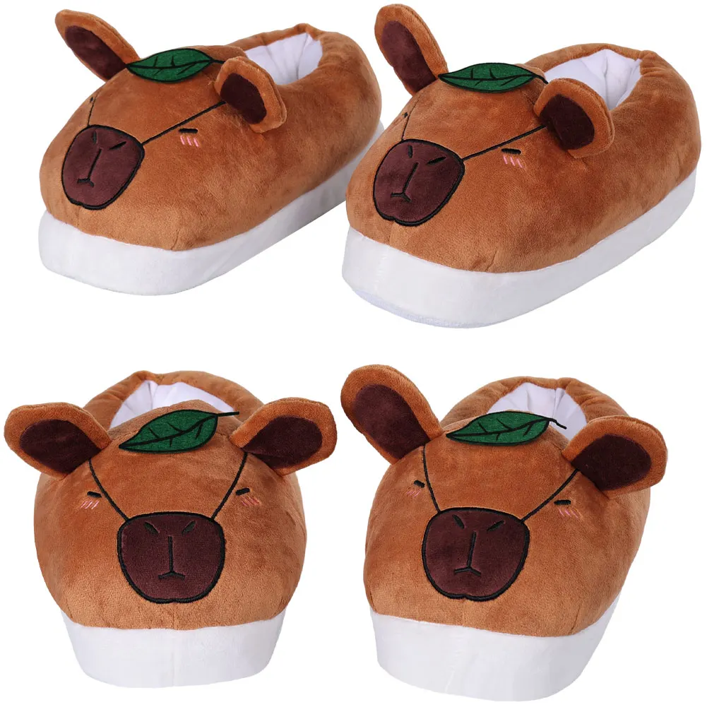 Cute Capybara Cosplay Fantasy Warm Slipper Adult Couple Autumn Winter Home Floor Slides Cartoon Animal Women Costume Accessories