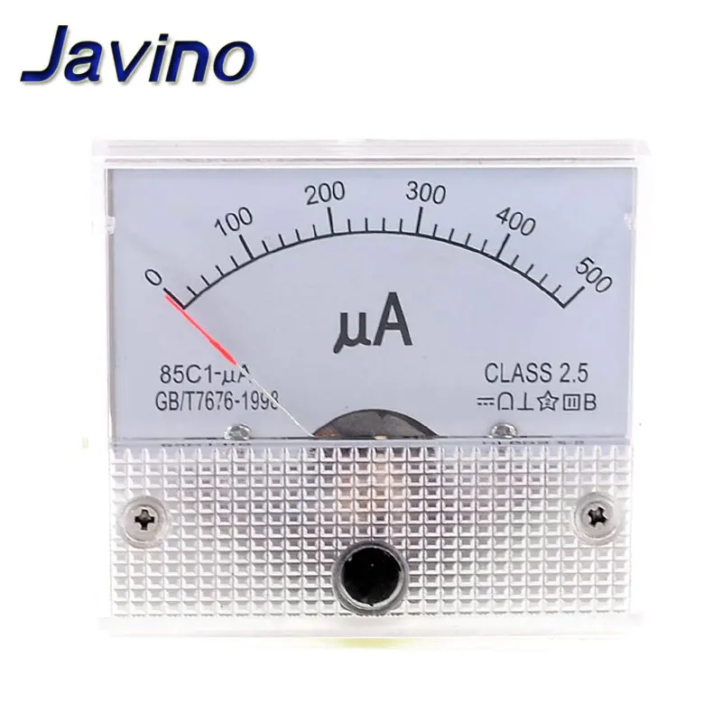 85C1-uA DC100uA 200uA 300uA 500uA Analog Ammeter Panel Current AMP Meter Gauge Mechanical Amperemeter Amperimetro