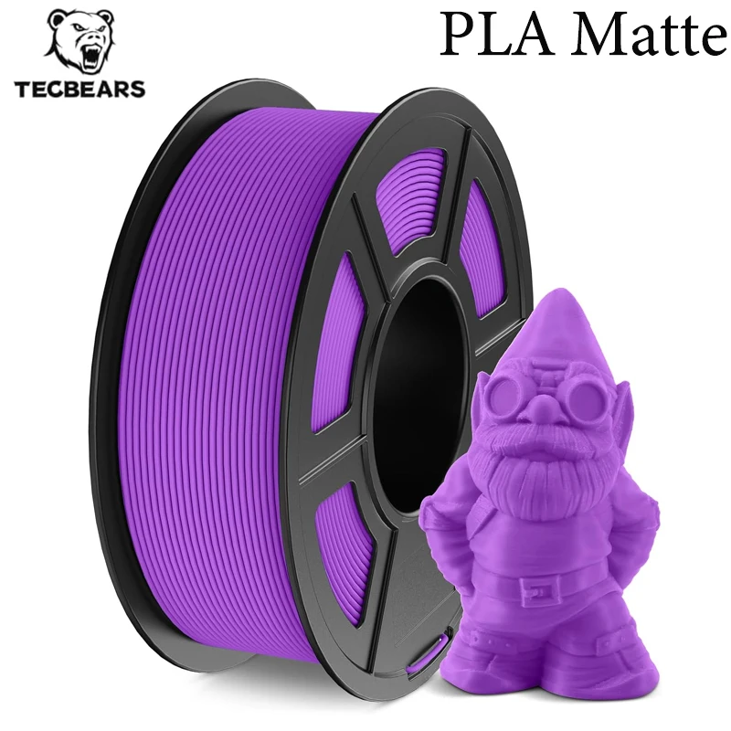 TECBEARS 1KG Matte PLA Filament voor FDM 3D-printer 1.75mm Milieuvriendelijk 3D-printmateriaal Foutvrij voor DE US AU UK Magazijn
