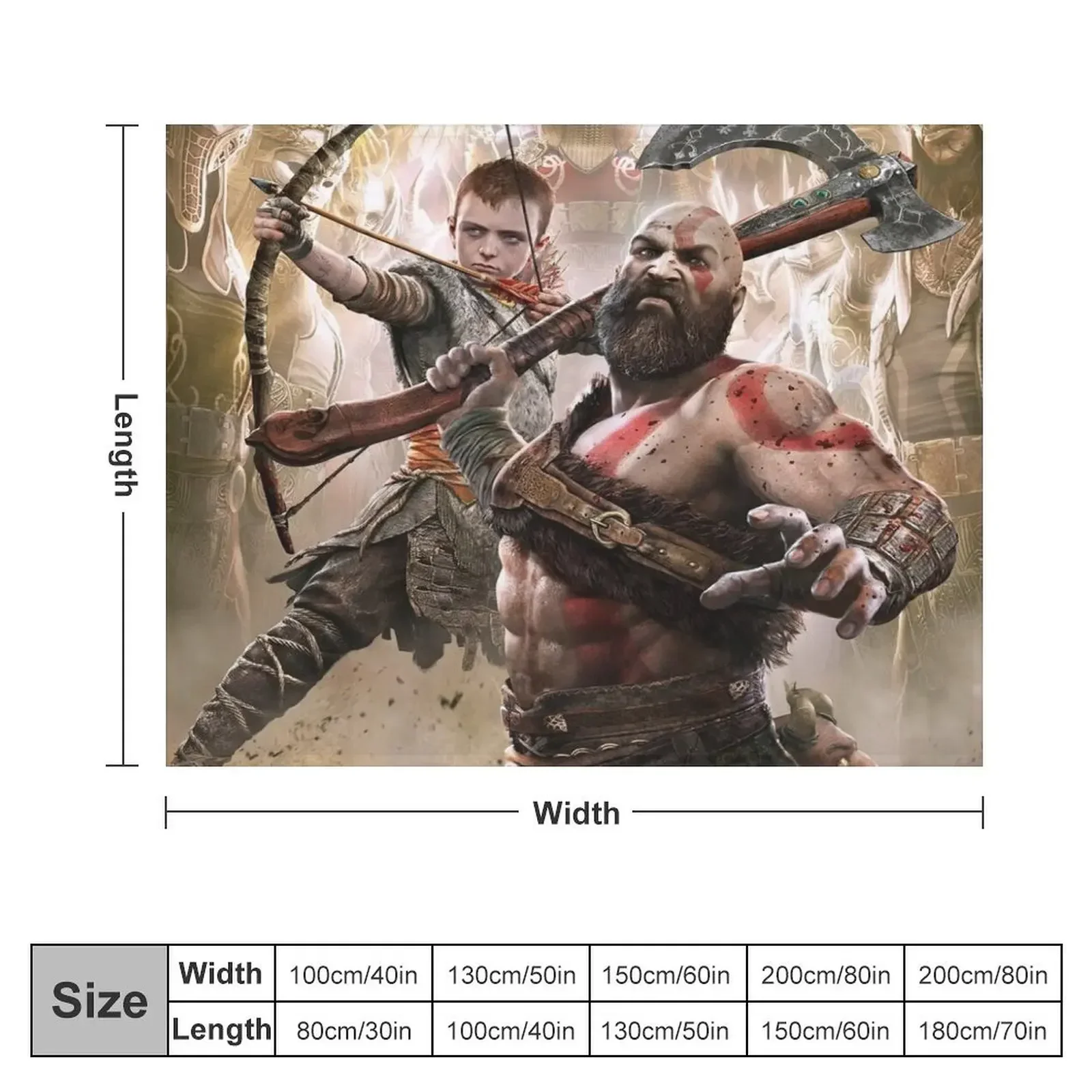 God Of War Features Throw Blanket Travel Vintage Blankets