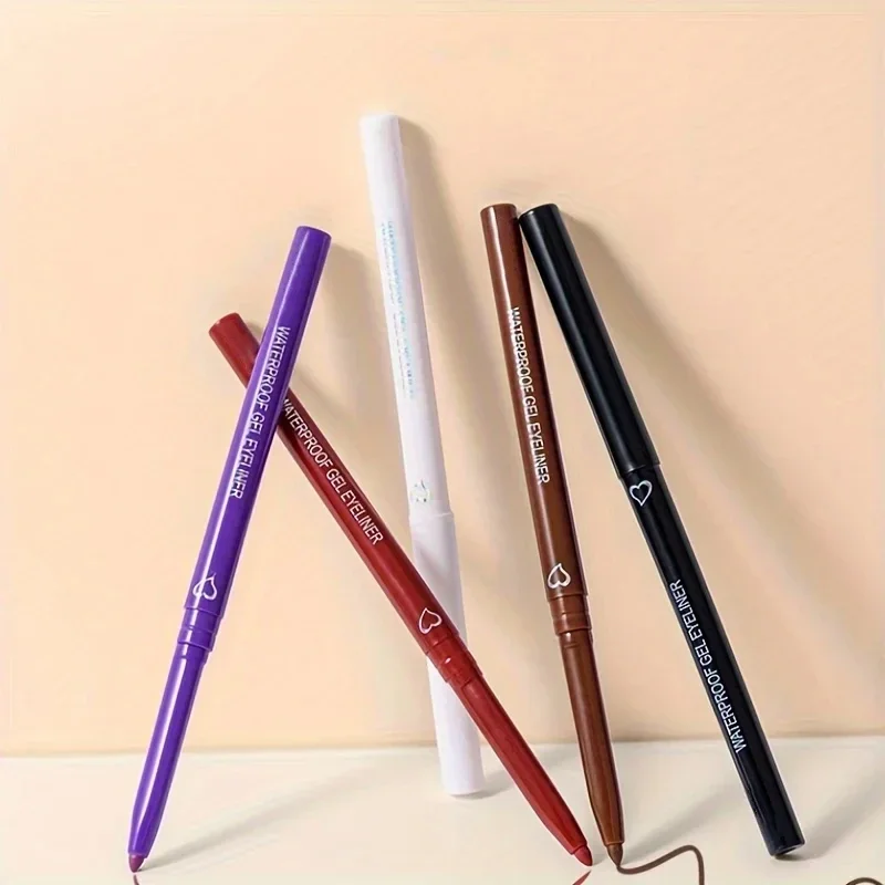 5 Colors Eyeliner Pencil Smooth Waterproof Eyeliner Gel Long-lasting Soft Easy Wearing Blue Black Brown Eyeliner Pen New