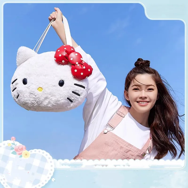 Anime Plush Bag Sanrio Hello Kitty Plushie Backpacks for Girls Kawaii Stuffed Shoulder Bags Cartoon Messenger Handbag Gifts