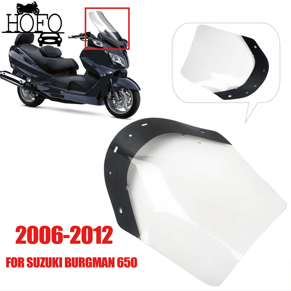 

Motorcycle Accessories Wind Screen Windshield Shield Bracket For Suzuki Burgman 650 2006-2012