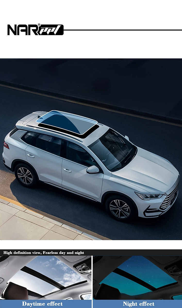 NARPPF 자동차 선루프 보호 필름 블랙 자동차 루프 스카이라이트 아이스 아머 신축성 있는 라이트 블루 아이스 아머 필름