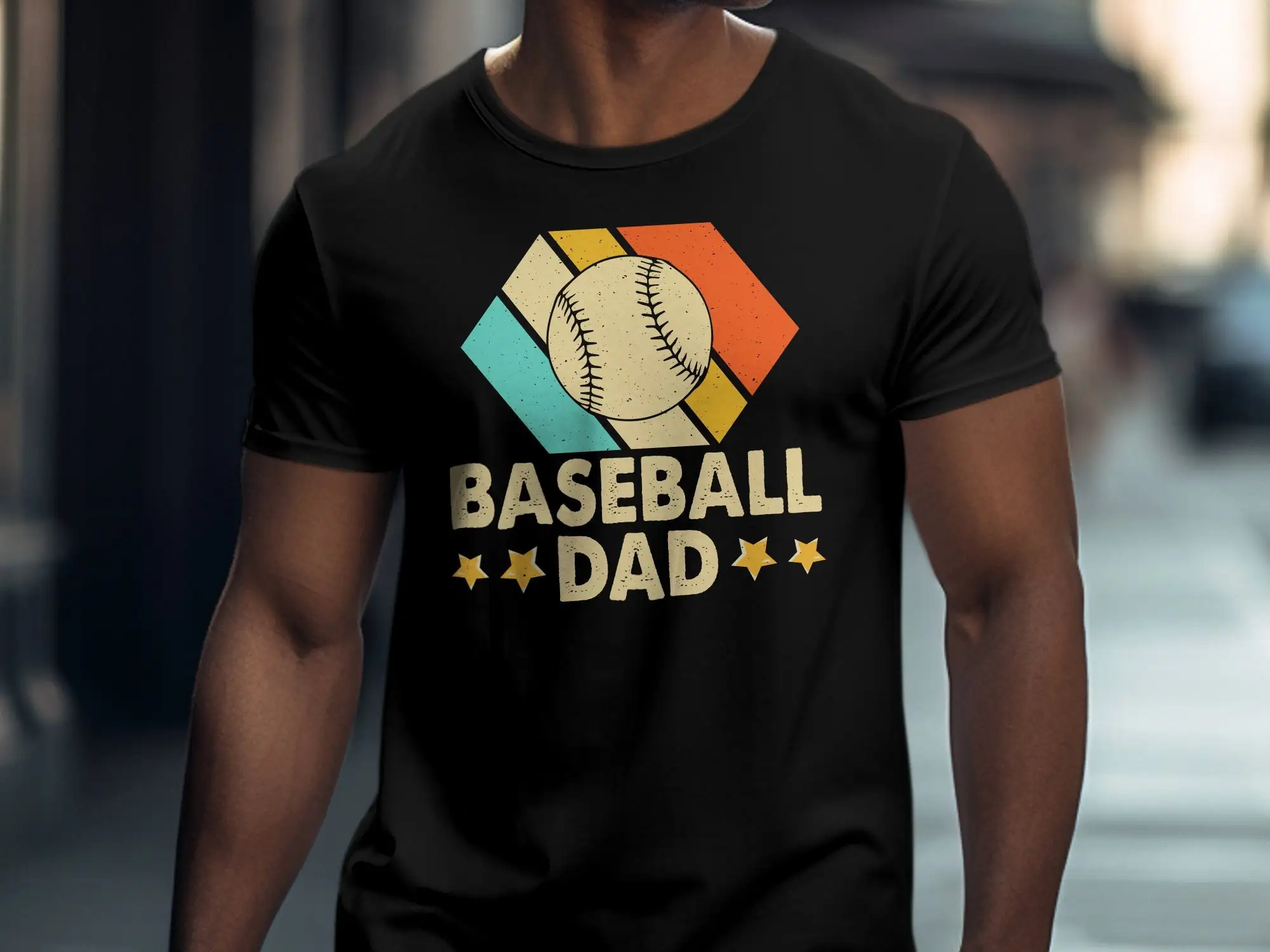 Vintage Style Baseball Dad T Shirt Retro Father's Day Classic Sports Fan Casual Fatherhood Apparel