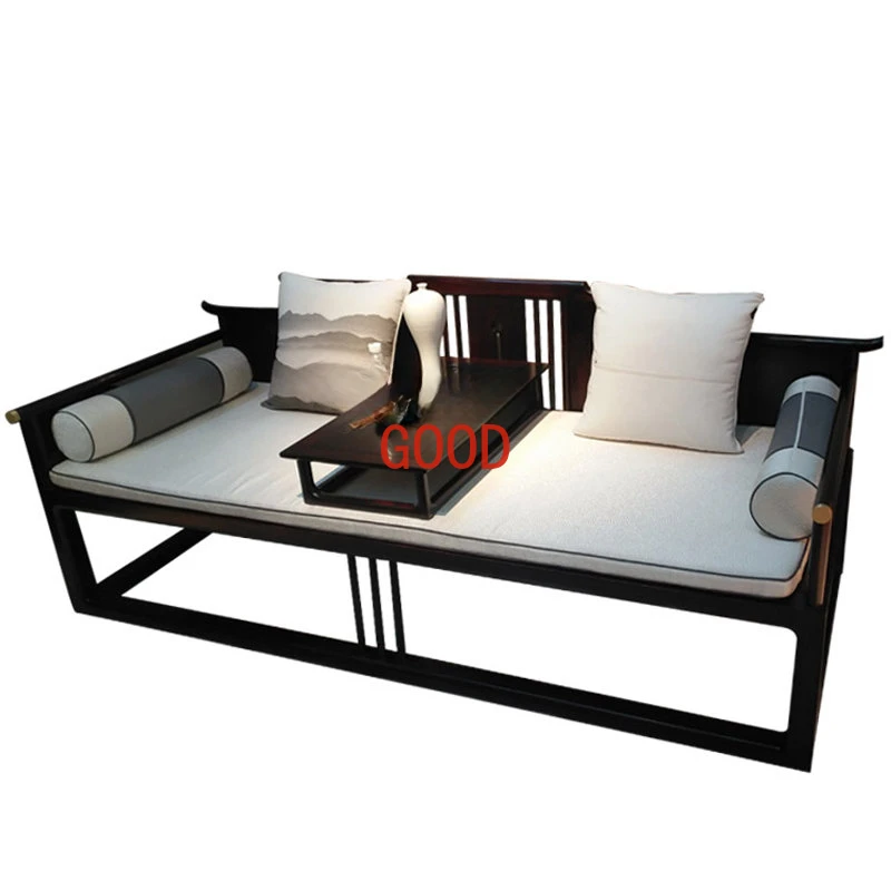 

Новая китайская комбинированная кровать Arhat Zen, Современная китайская двухместная кровать из массива дерева, мебель для отдыха с откидной спинкой