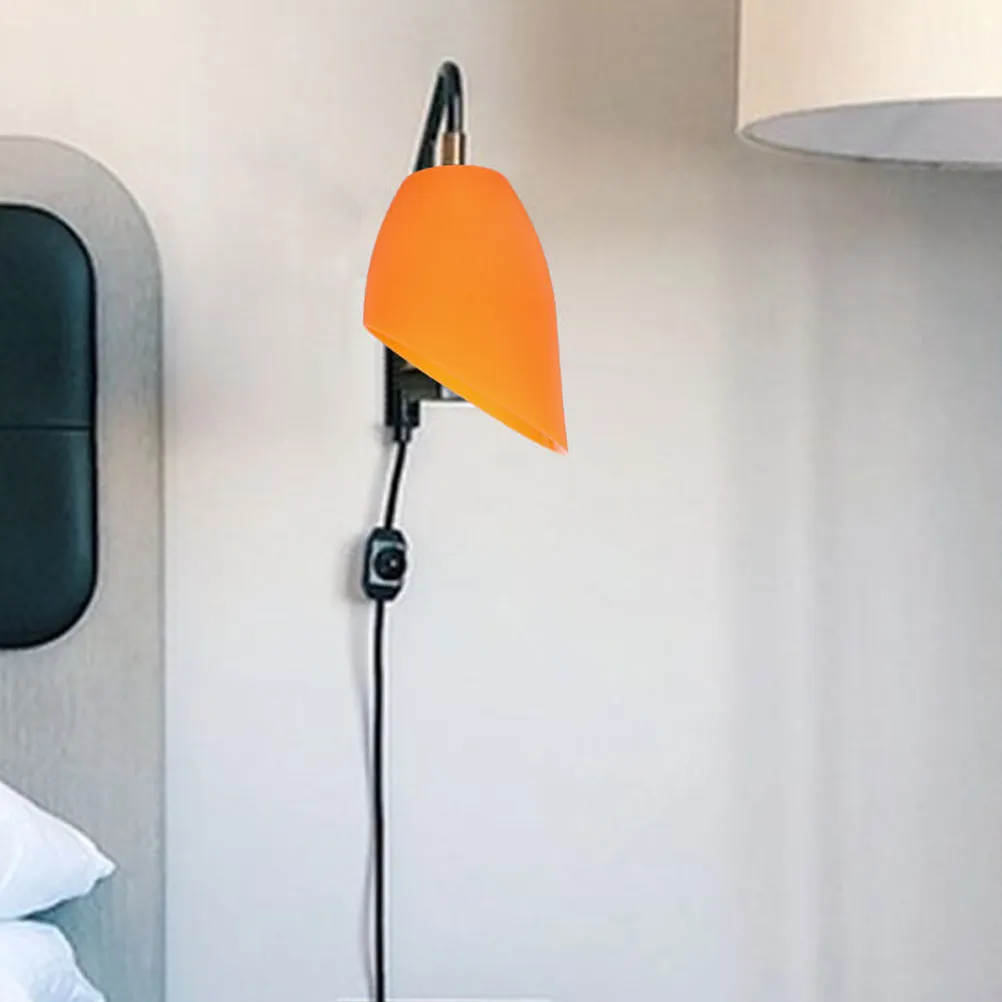 Horseshoe Lamp Shade Plastic Lampshade Replacement for Bedside Table Floor Lamps Modern Elegant Decorative Light Diffuser Orange