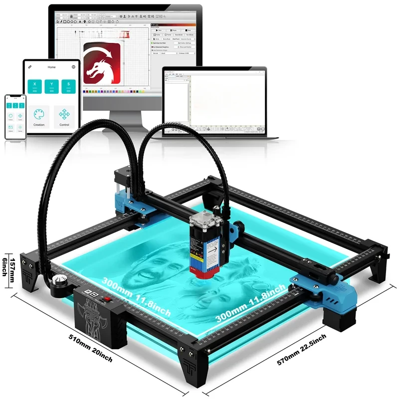 TTS-55 Laser Engraver Laser Cutting Machine Laser Engraving Machine Compressed Spot LD FAC Laser Print Matrix Printer