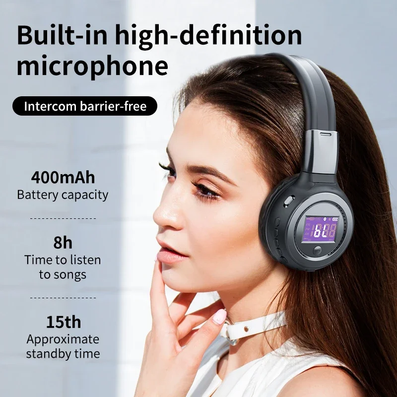 

1Pcs For B570 Bluetooth Headphone Wireless Headset Hifi Stereo Bass Micro SD Card MP3 AUX Play With Microphone headphones