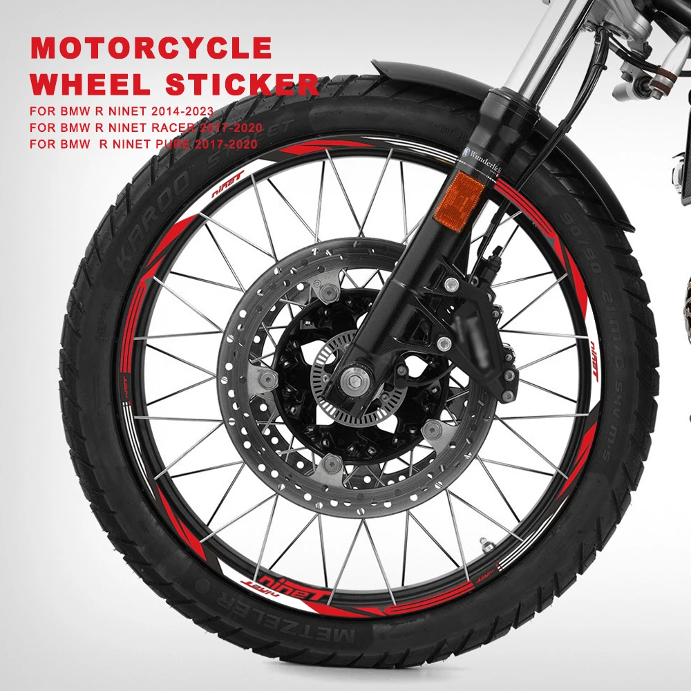 Motorcycle Wheel Sticker Waterproof Hub Decal Rim Stripe Tape 17 Inches For R NineT RnineT Racer Pure 2014-2023 2021 2022