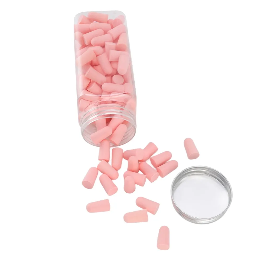 120Pcs Pink Slow Rebound Foam Ear Plugs Slow Rebound Sponge 2.5*1.3cm Pink Sound Insulation Ear Protectors