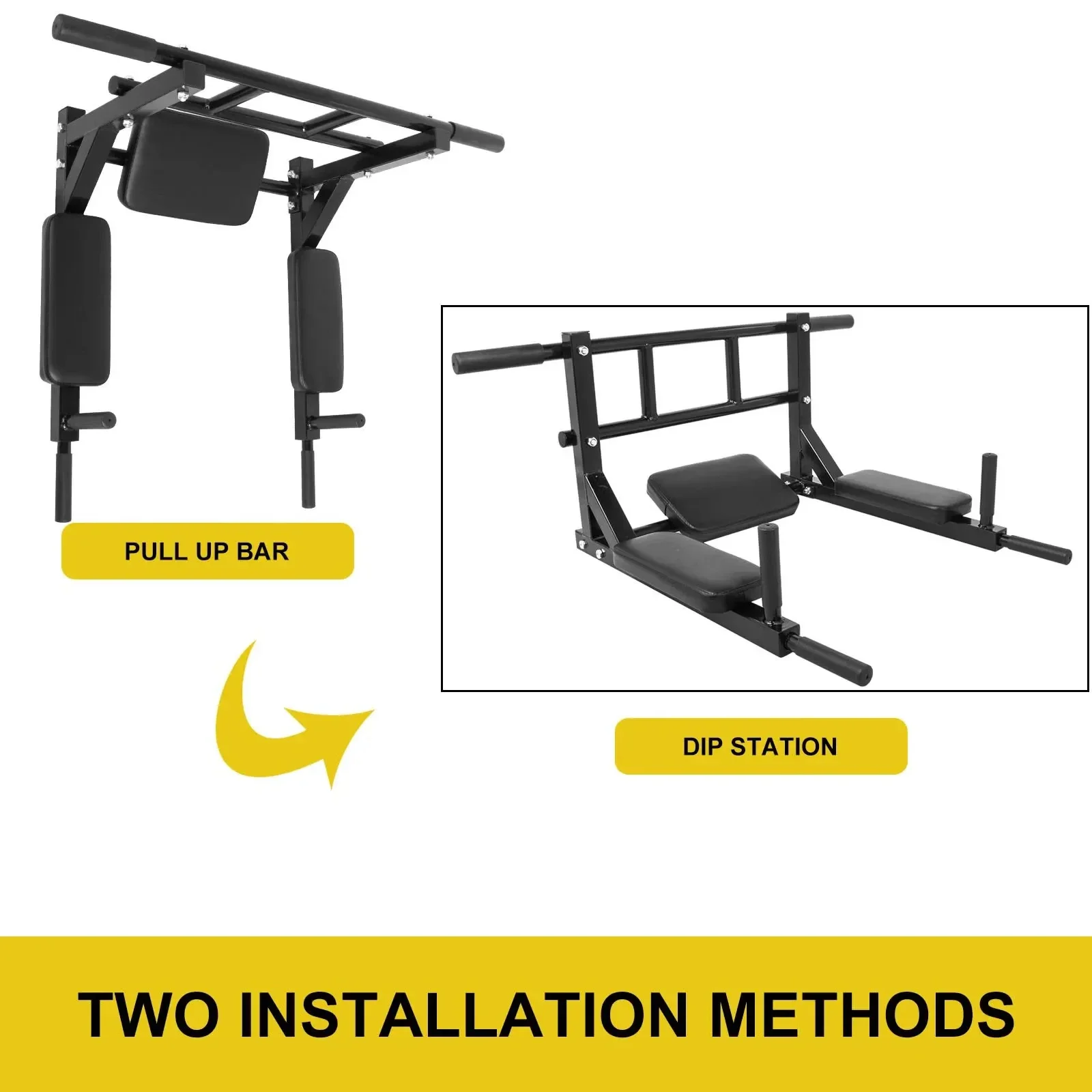 VEVOR Pull Up Bar wielofunkcyjny do montażu na ścianie podciąganie drążek do podciągania 660 funtów stacja pomiarowa do treningu domowa siłownia w