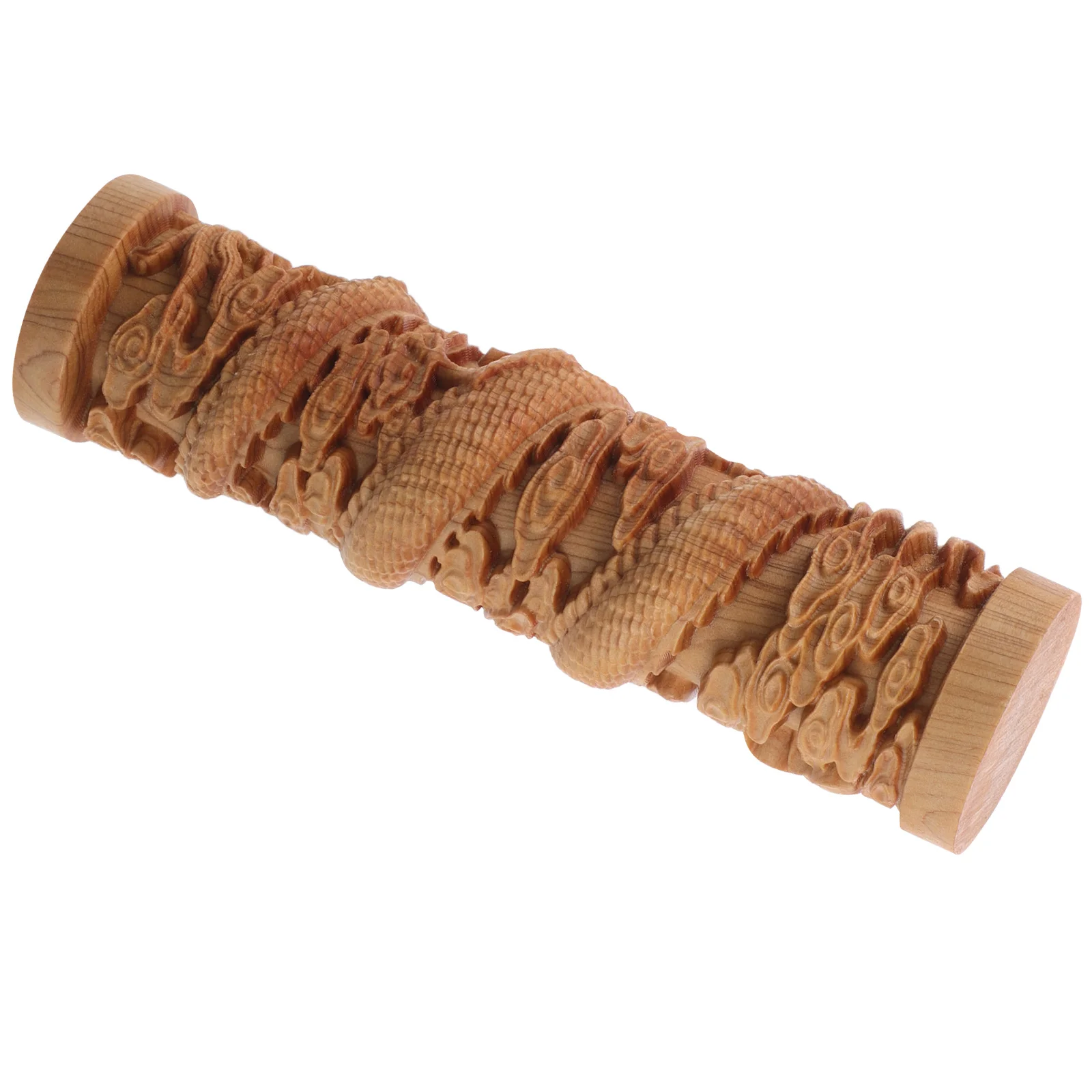 

Handmade Wooden Dragon Pillar Ornament 3D Carved Desk Decoration For Home Office Chinese Zodiac Gift Festival Art Craft Room