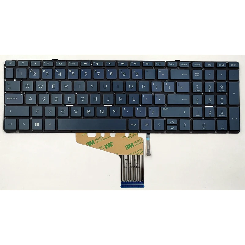 New For HP Spectre x360 15-CH 15-CH000 15-CH008CA 15-CH010CA 15-CH011DX 15-CH075NR Laptop Keyboard US Blue With Backlit