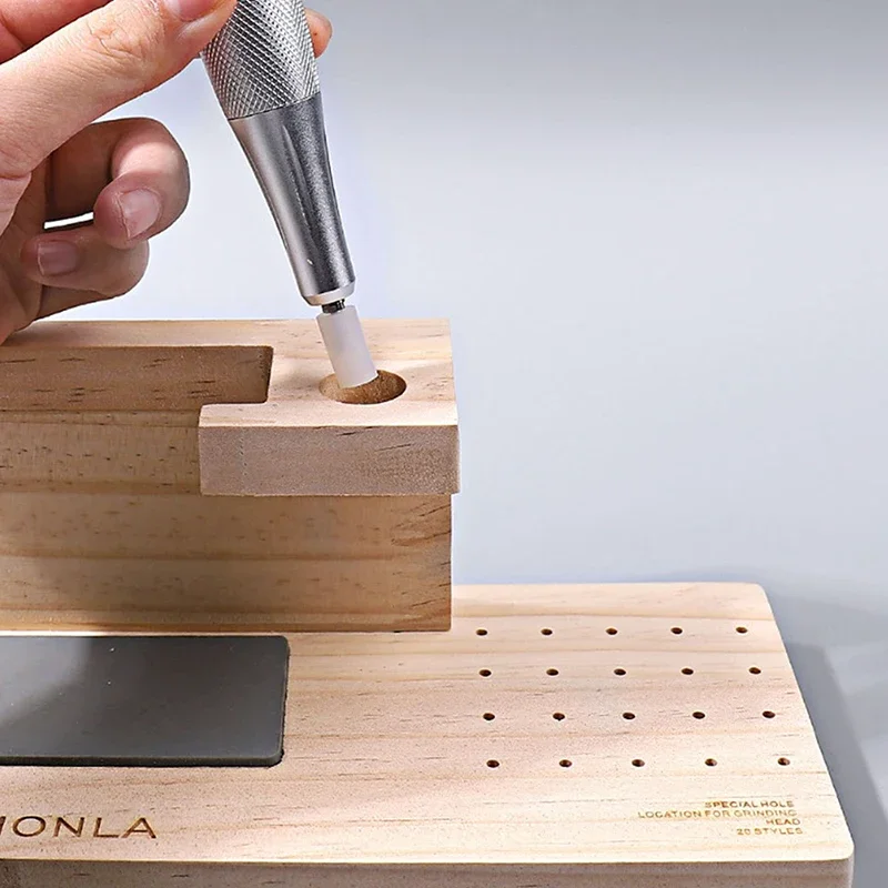 1pc punte per trapano per unghie supporto in legno, durevole per l'addestramento delle unghie accessori per nail art scatola di strumenti per manicure fai da te scatola di visualizzazione