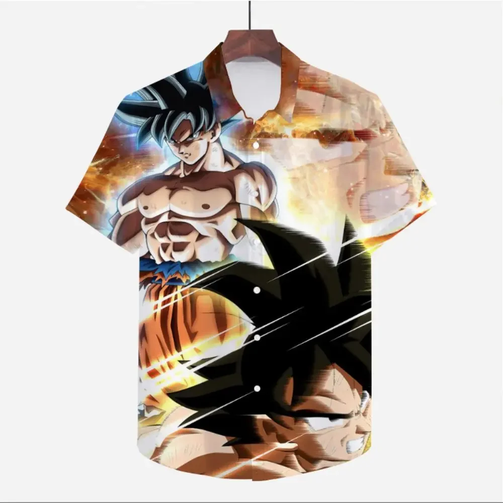 5XL Men's Shirt Dragon Ball Z Vegeta Clothes Beach Style Oversized Streetwear Super Saiya Cute High Quality Anime Goku Cool 2023