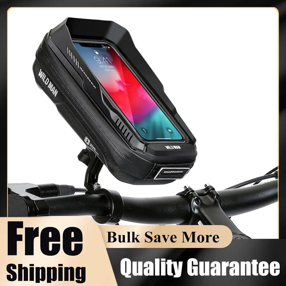 

Mobile Phone Holder Bag 0.6L Handlebar Bicycle Bag Phone Holder Bag TouchScreen Waterproof Quick Release for MTB Bike Motorcycle
