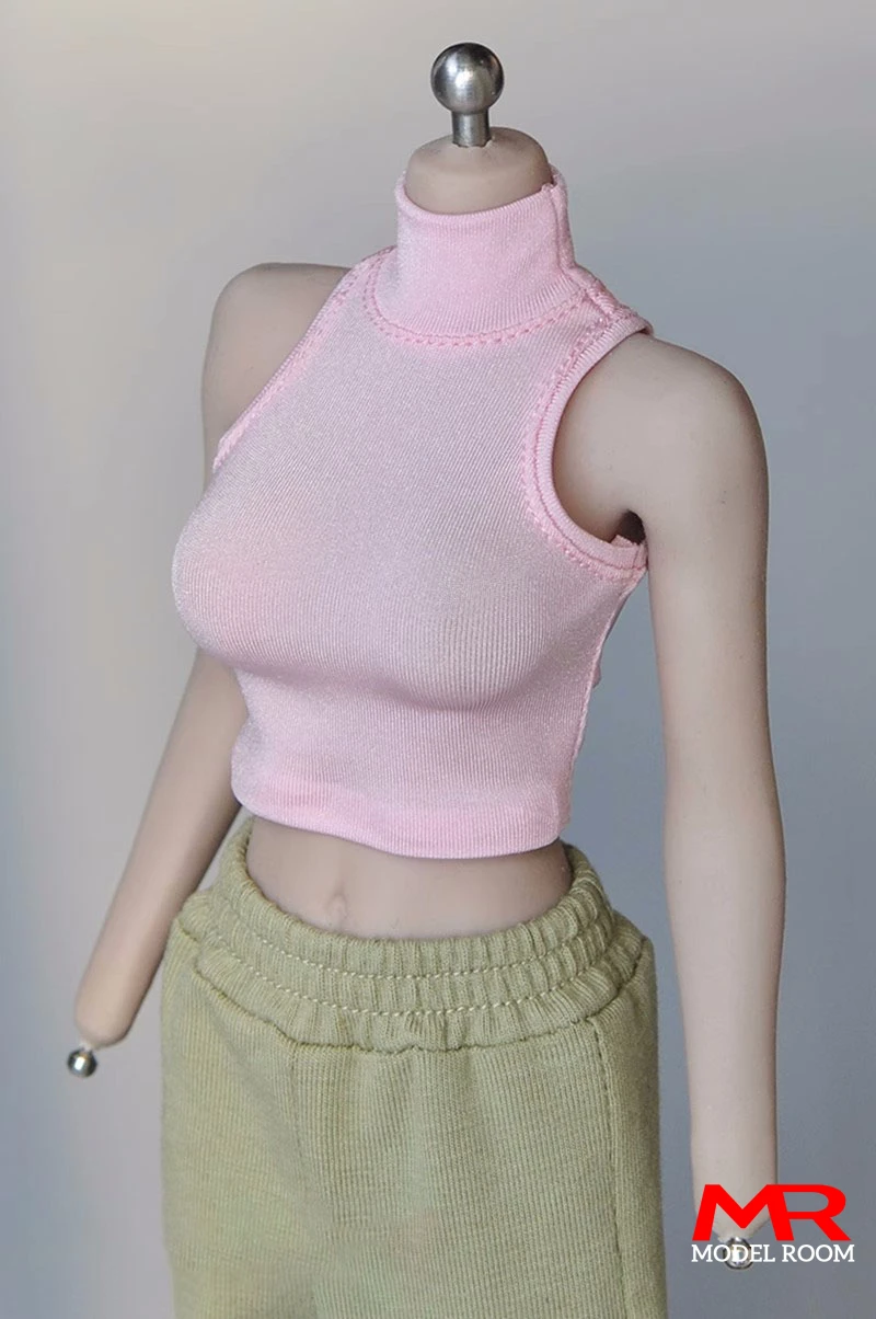 1/6 مقياس الإناث سترة دون أكمام نحيل قمم تي شيرت الملابس نموذج صالح 12 ''أنثى الجندي عمل الشكل الجسم الدمى