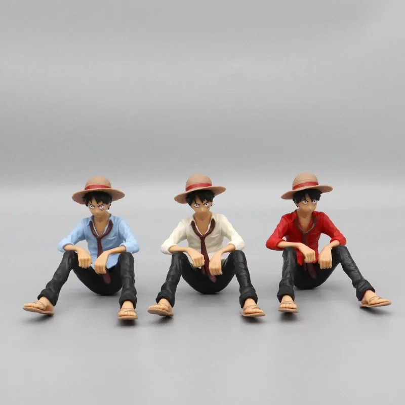 12CM 3 types One Piece Anime Sofa Luffy PVC Models Action Figure Collectible Toys Kid Gifts