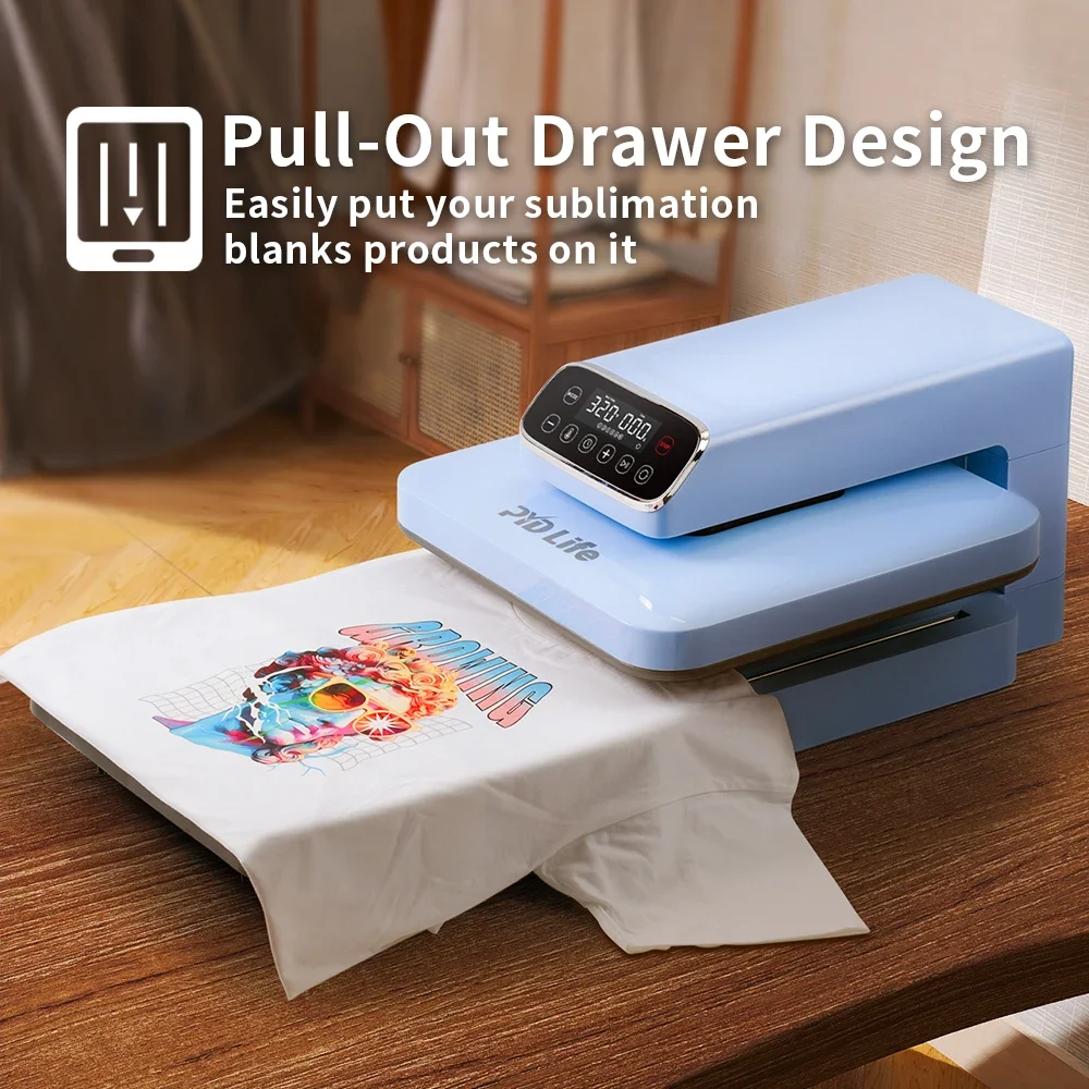 PYD Life Automatic T Shirt Clothes Transfer Printing Sublimation Auto Open Heat Press Machine