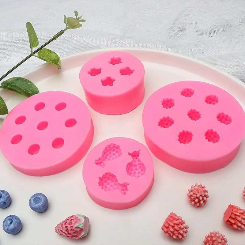 Blueberry Household Baking Appliances Deco Silicone Mold DIY Raspberry Fruit Fondant Cake Chocolate Handmade Candle Soap Molds