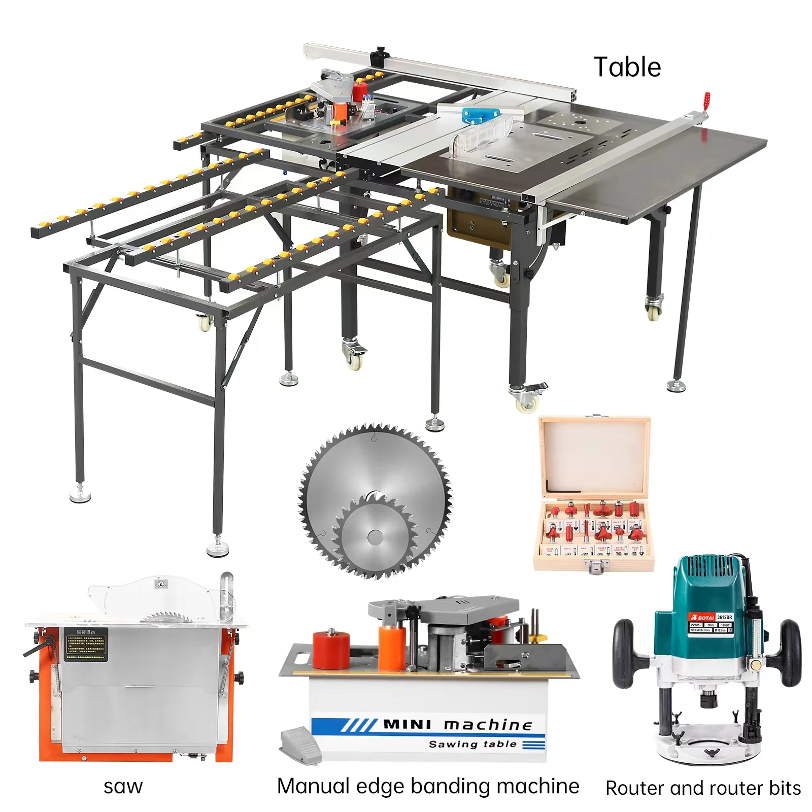 Woodworking Machine - WJ480 Sliding Table Saw Woodworking Pushing