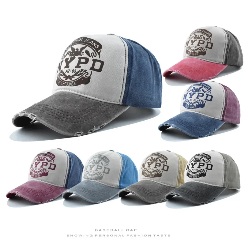 Уникальная кепка с потертым утиным языком, бейсболка для стирки, весна-осень, уличный солнцезащитный козырек NYPD, солнцезащитная кепка, мотоциклетный шлем