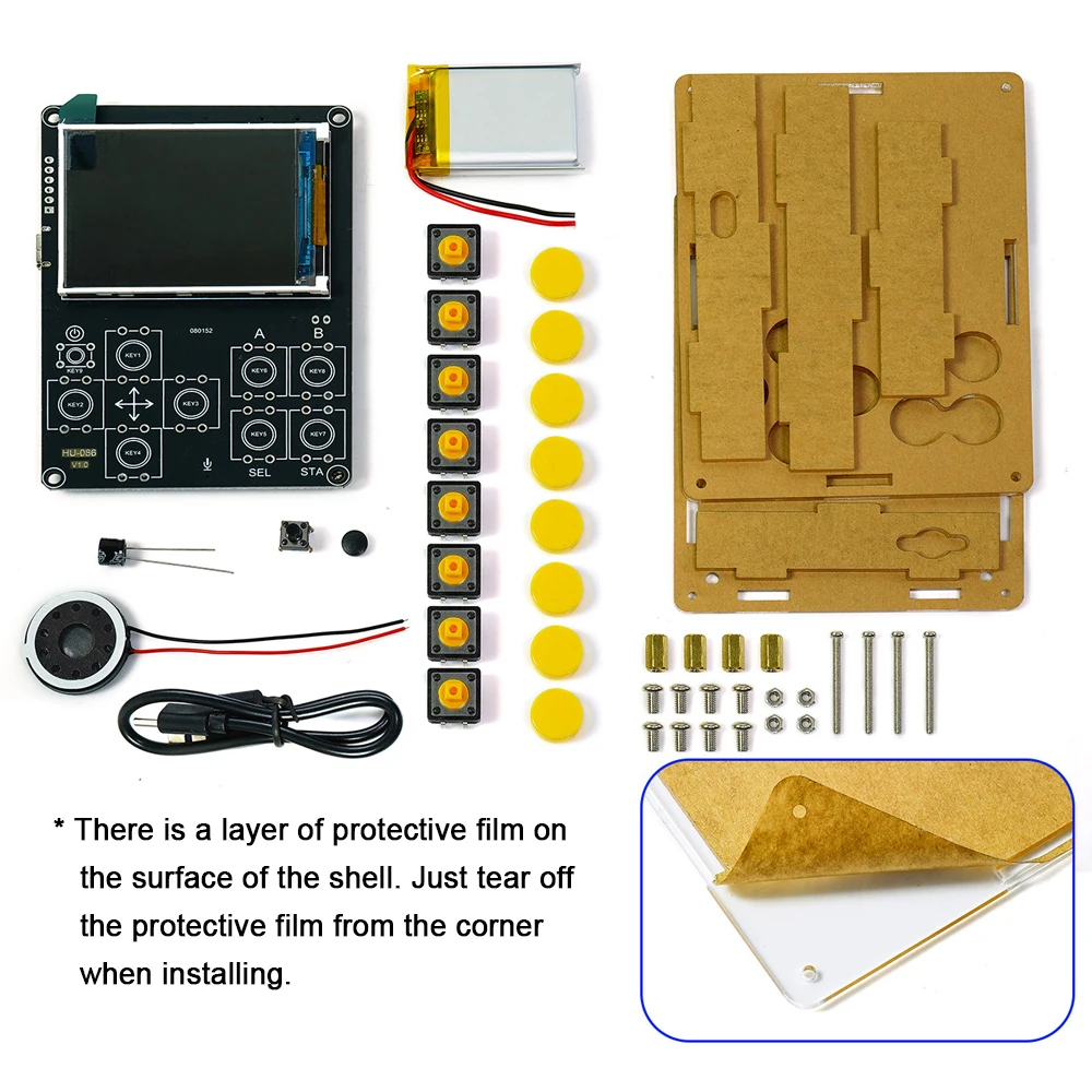 DIY Game Handheld Console Electronics Kit with Weather Clock Music Spectrum Display for AI Dialogue Robot NES Game SD Expansion