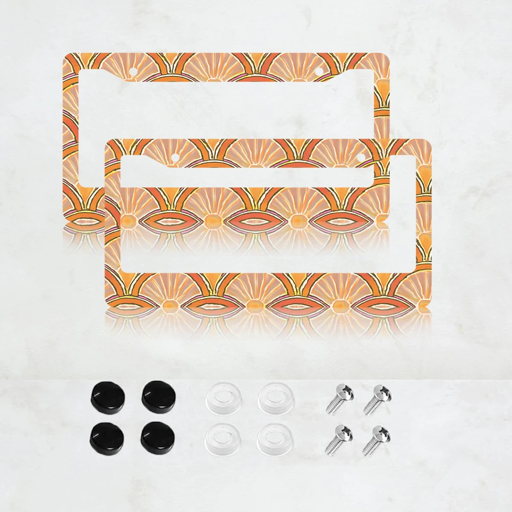 

2 шт. рамки для номерных знаков с 2 отверстиями, дизайн «апельсиновые сегменты», алюминиевые, 6x12 дюймов, с винтами, стандартный американский и канадский размер